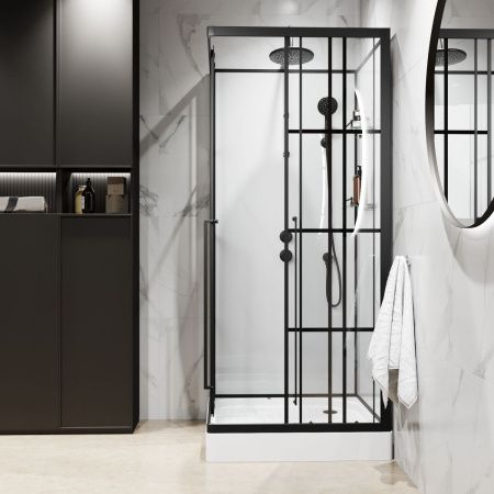 Душевая кабина Niagara Standart ST100/15QL/KL/BKT 100х100 квадратная без крыши ориентация универсальная