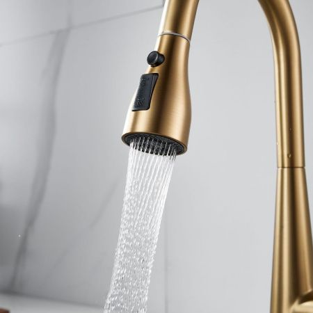 Смеситель для кухни Shevanik S363G на мойку золото