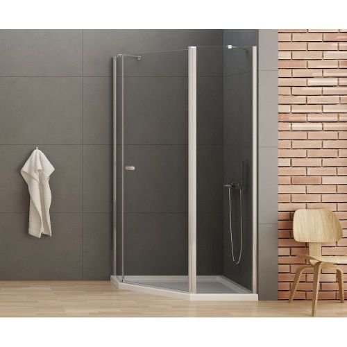 Душевой уголок New Trendy NEW SOLEO Chrome K-0608 100х80 стекло прозрачное профиль хром без поддона - фото 2