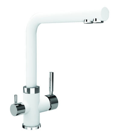Смеситель для кухни Uperwood Quartz UPD-Q-03-01 UPD-Q-03-01 на мойку/столешницу белый матовый