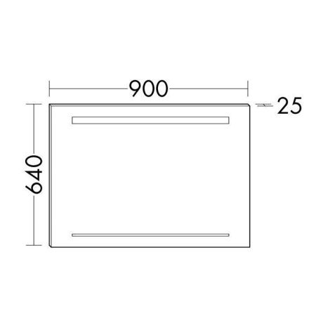 Зеркало с подсветкой Burgbad SIHH090 90х60 подвесное