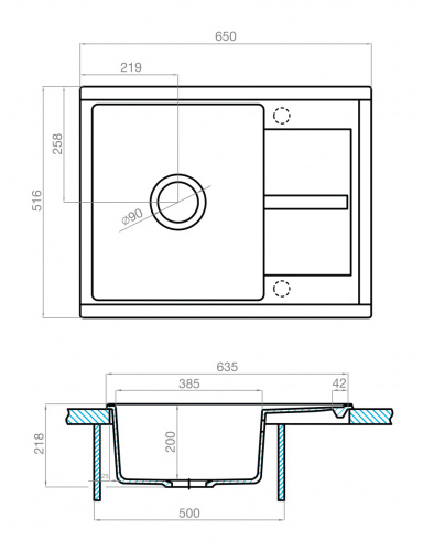Кухонная мойка Aquaton Делия 65 1A718632DE280 65х52 цвет коричневый - фото 3