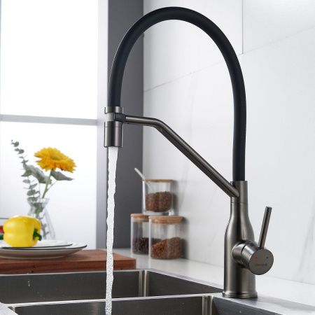 Смеситель для кухни Shevanik S343T-3 на мойку оружейная сталь