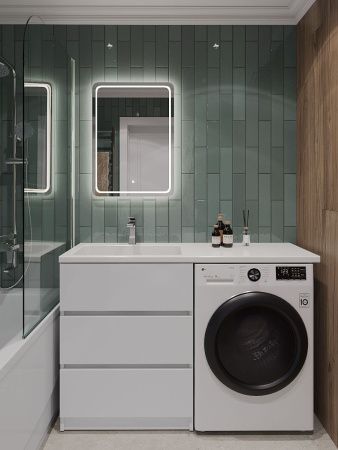 Тумба с раковиной Orange Sistema ST-70TUW+RAL 130х50 напольная цвет белый