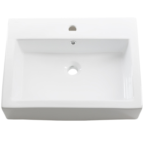 Раковина из сантехнического фарфора Melana A121-803 59х45 накладная цвет белый 1 отверстие под смеситель - фото 5