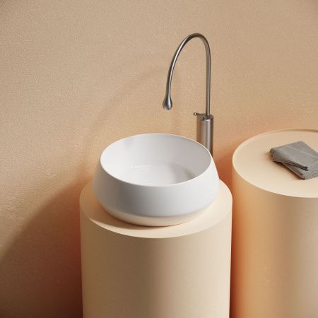 Раковина из сантехнического фарфора Ceramica Nova MAYA CN12004 40х40 накладная цвет белый без отверстий под смеситель