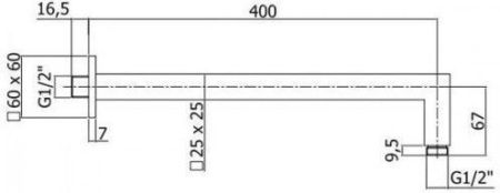 Держатель верхнего душа Paffoni Quadro ZSOF063CR хром