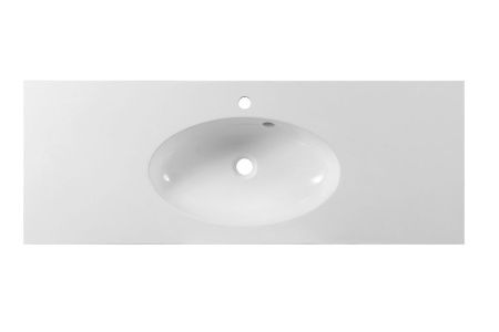 Раковина из искусственного камня Эстет Вегас ФР-00014920 120х50 накладная цвет белый 1 отверстие под смеситель