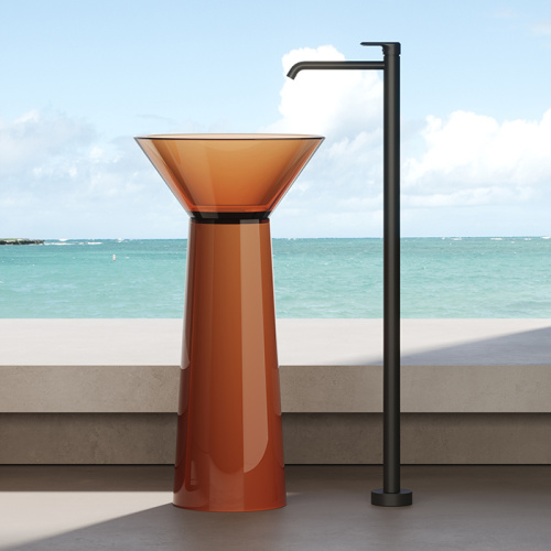 Раковина керамическая Dea Design Pedestal Basin DD2022 480 R1 50х50 напольная цвет коричневый без отверстий под смеситель - фото 2