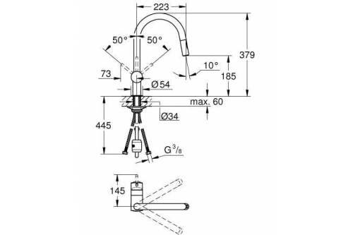 Смеситель Grohe Minta 32321002 на столешницу хром - фото 4