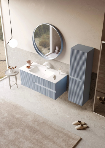 Зеркало в ванную Orka Moonlight 3001348 90х90 цвет голубой матовый - фото 3