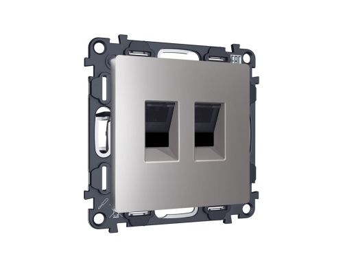Комплект механизма компьютерной двойной розетки RJ-45 Ambrella Volt MA MA512110 - фото 3