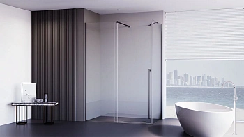 Душевой уголок Veconi Premium Trento PTC50-SP-12080-GR-01-C4 120х80 стекло прозрачное профиль графит брашированный без поддона