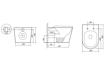 Унитаз приставной Abber Bequem AC1113 белый с сиденьем микролифт безободковый каскадный смыв