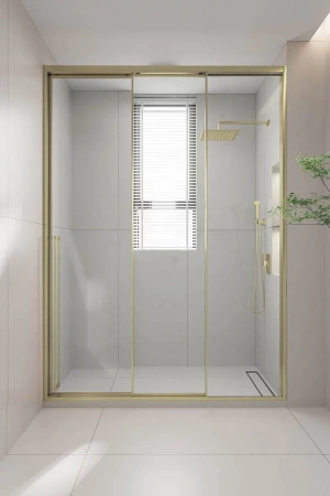 Душевая дверь Veconi Premium Prato 300 PR3/R-100-01-G-C4 100х200 стекло прозрачное профиль золото