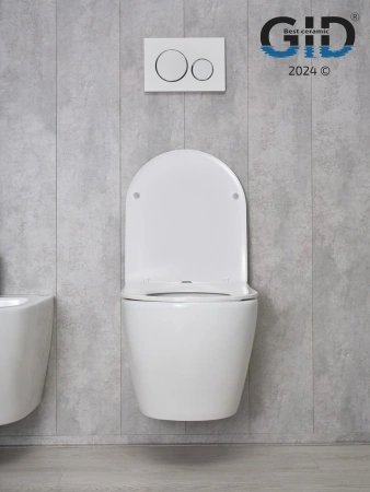 Унитаз подвесной Gid Convexo 61107Y белый с сиденьем микролифт безободковый смыв торнадо