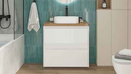 Столешница Velvex KLAUFS st.KLA.80 дуб французский 79х45х4 накладная цвет шатанэ - фото 3