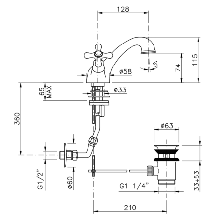 Смеситель Nicolazzi Modular 2532CR на раковину хром