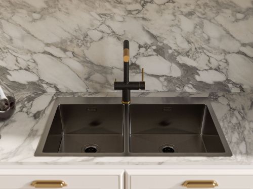 Смеситель для кухни Rivelato 1523513 antracite oro на мойку черный/золото - фото 3