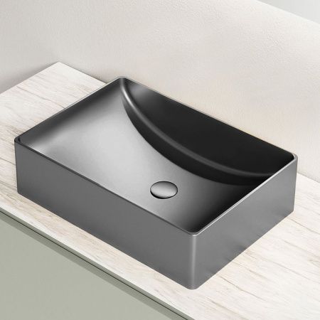 Раковина из нержавеющей стали AltroBagno Futuro AltroBagnoFuturo001014MtGr 50х30 накладная цвет оружейная сталь