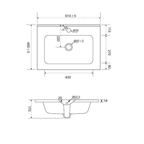 Раковина Am.Pm Sense 61 см M7BWCC0602WG встраиваемая цвет белый - фото 3