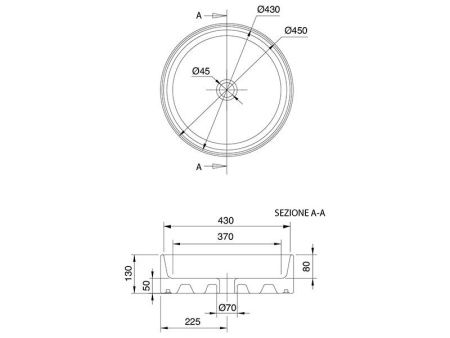 Раковина из сантехнического фаянса Scarabeo Thin-Line 8029 50х50 накладная цвет белый