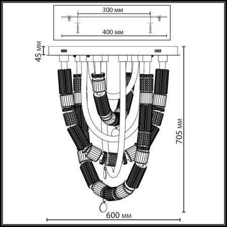 Люстра потолочная Odeon Light Collier (Цоллиер) 5455/80CL
