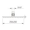 Верхний душ Clever SLIM INOX AIR 99692 25х25 хром