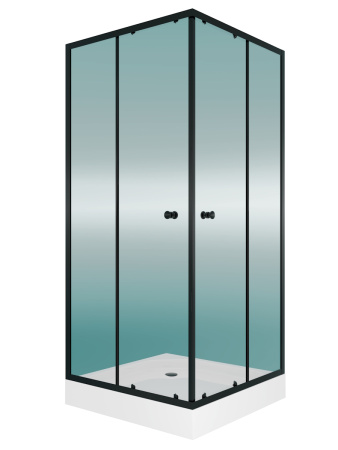 Душевой уголок Teymi Helmi T00604 90х90 стекло прозрачное профиль черный с поддоном