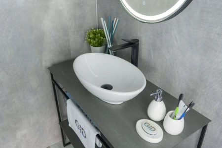 Раковина керамическая Gid Lago 51109 50х30 накладная цвет белый без отверстий под смеситель