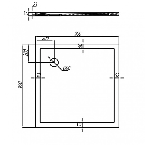 Душевой поддон Aquaton Калифорния 1A713536CA010 90х90 литьевой мрамор белый - фото 4