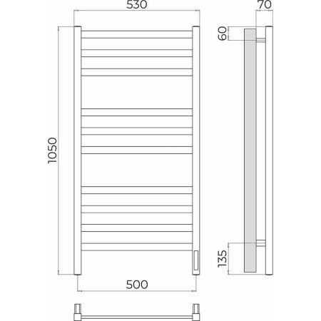 Полотенцесушитель электрический Terminus 4670078544490 55х105 хром