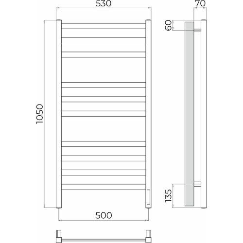 Полотенцесушитель Terminus 4670078544490 53х105 электрический хром - фото 3