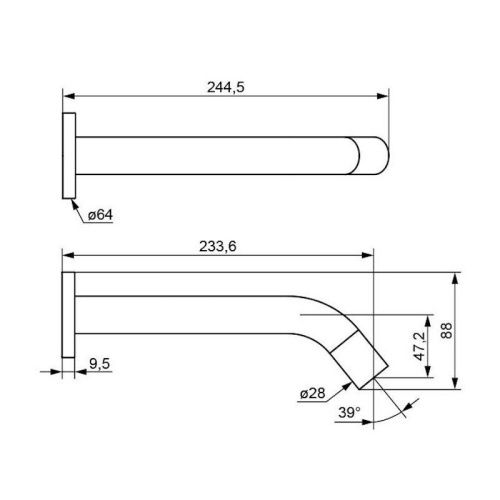 Смеситель для раковины Esko SNR28B встраиваемый в стену черный - фото 3