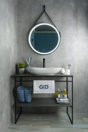 Раковина керамическая Gid Lago 51128 70х40 накладная цвет белый без отверстий под смеситель