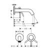 Смеситель для раковины Hansgrohe Tecturis 73350670 встраиваемый в стену черный
