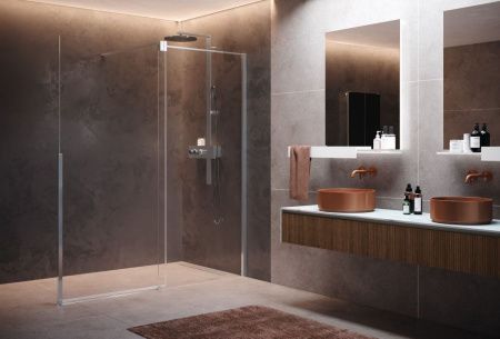 Душевая дверь Novellini H Style HSTYLE140D-1B 140х200 стекло прозрачное профиль хром