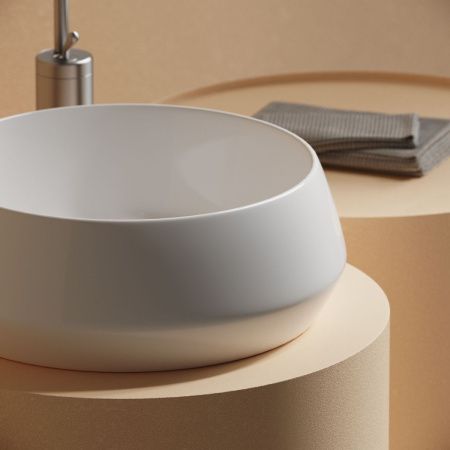 Раковина из сантехнического фарфора Ceramica Nova MAYA CN12004 40х40 накладная цвет белый без отверстий под смеситель