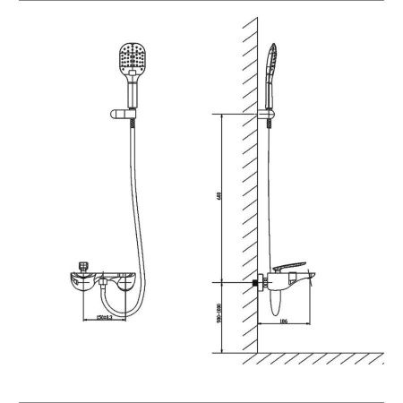 Смеситель для ванны и душа Timo Helmi 4014/00-16Y настенный белый/хром