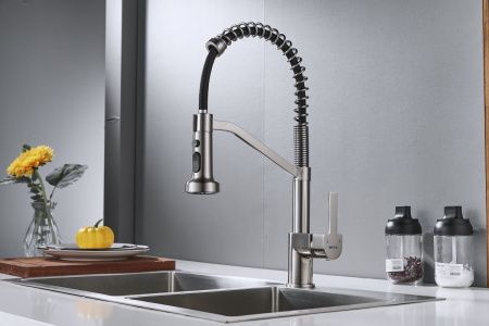 Смеситель для кухни Shevanik S963L на мойку сатин