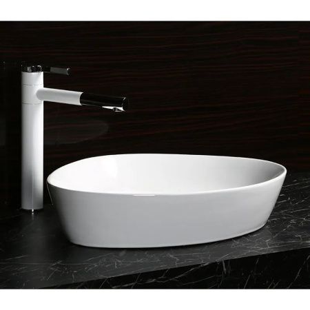 Раковина из сантехнического фарфора Cerutti SPA CR0021C 50х40 накладная цвет белый без отверстий под смеситель