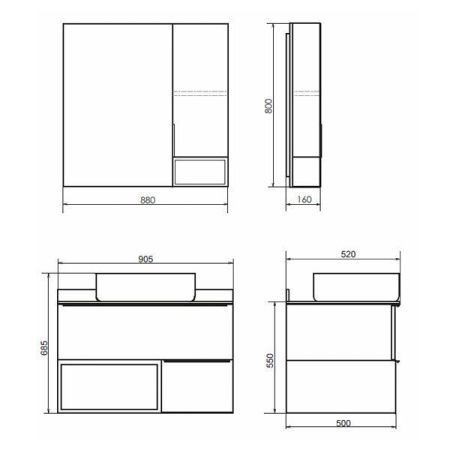 Зеркало-шкаф Comforty Штутгарт 00004151038CF 90х80 подвесной цвет коричневый