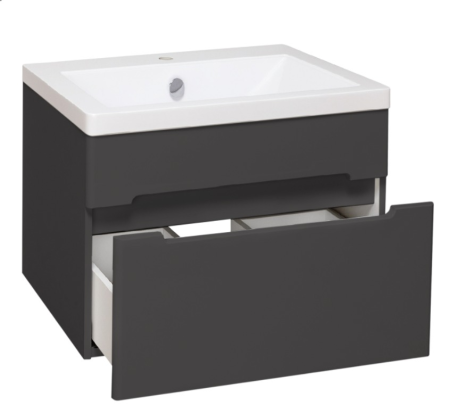 Тумба под раковину Runo Парма 00-00001428 60х40 подвесная цвет серый