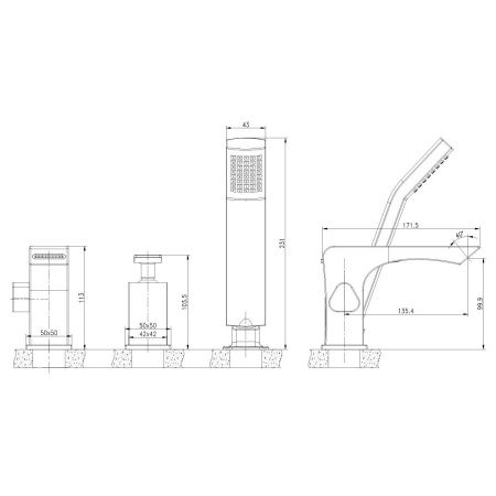Смеситель LeMark Contest LM5845CW на борт ванны белый/хром