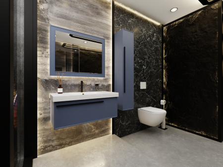 Тумба с раковиной La Fenice ELBA NFNC-01-ELB-BG-100-3-100 100х50 подвесная цвет синий