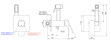 Гигиенический душ со смесителем Mariani B37185RE белый