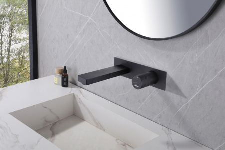 Смеситель ABBER Rund AF8712B встраиваемый в стену черный матовый