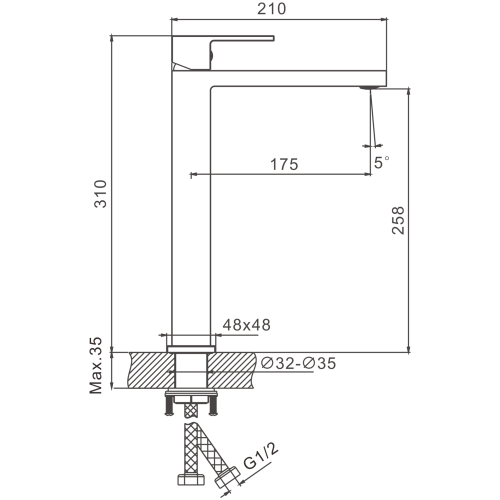 Смеситель Belz B613 B11613 на раковину хром - фото 2