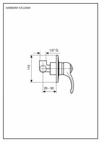 Смеситель Emmevi Harmony 22009/CR встраиваемый в стену хром - фото 2