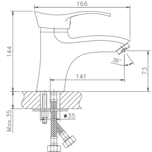Cмеситель Haiba HB1001-1 на раковину хром - фото 2